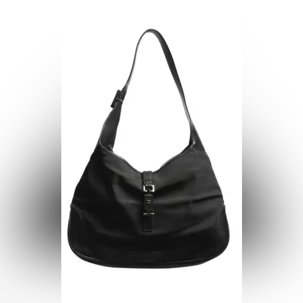 Black Gucci Jackie Canvas & Leather Bag